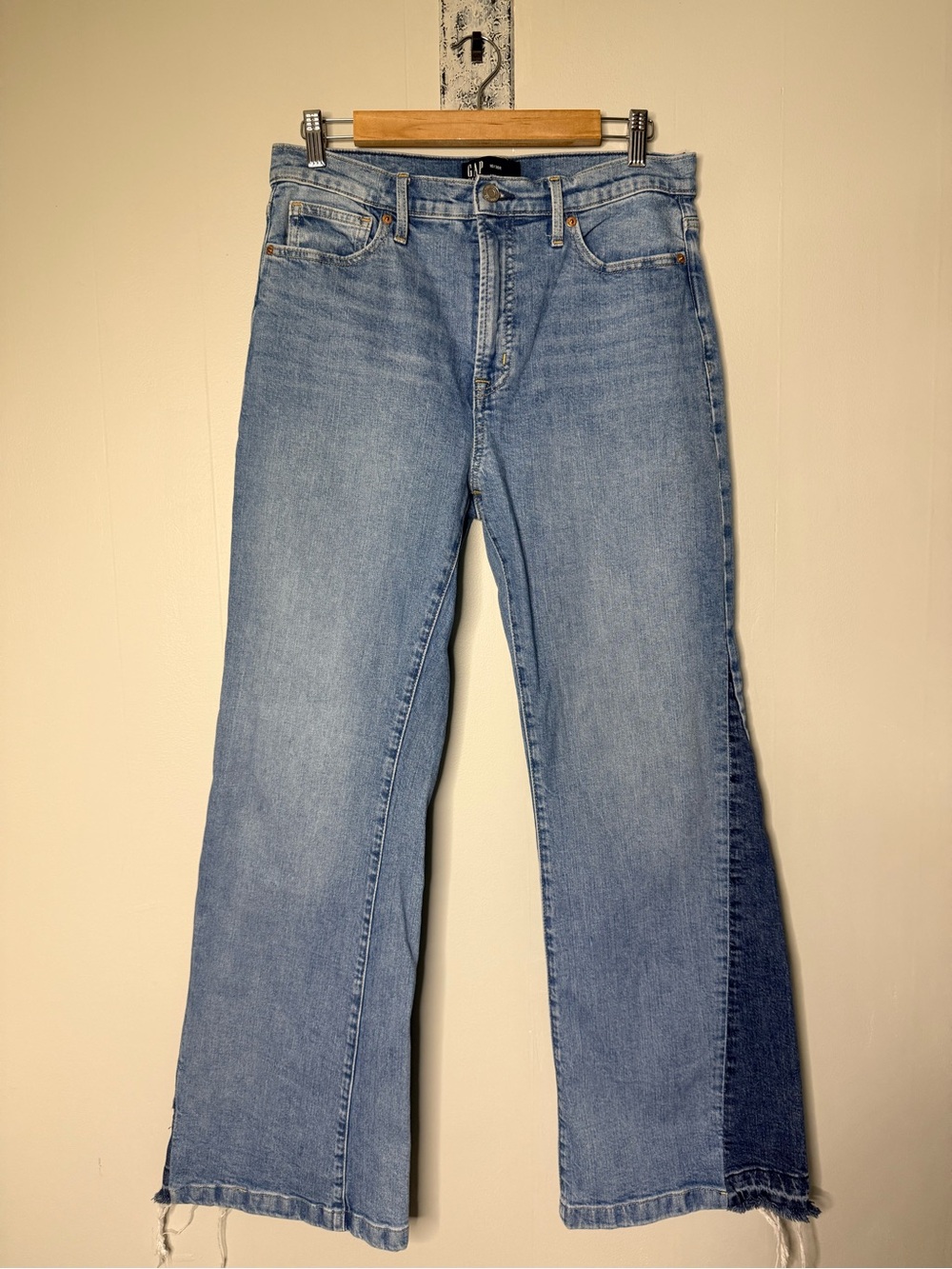 GAP Two-Tone Light Blue Flare Jeans